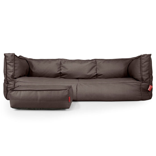 Canapé Pouf Albert 3 places - Cuir Végan Chocolat 02
