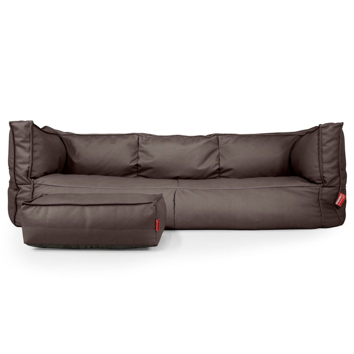 Canapé Pouf Albert 3 places - Cuir Végan Chocolat 02