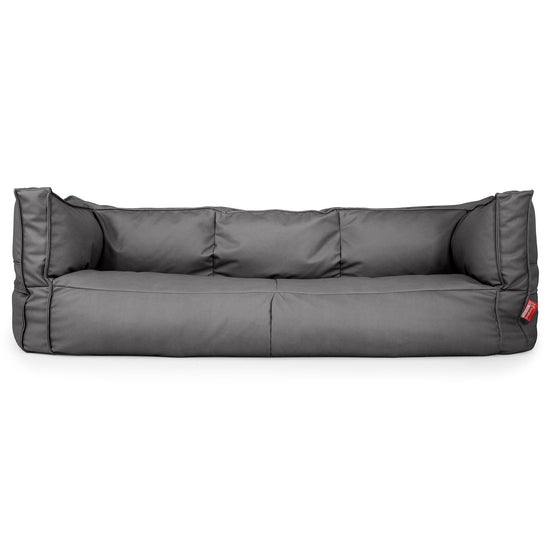 Canapé Pouf Albert 3 places - Cuir Végan Gris 01