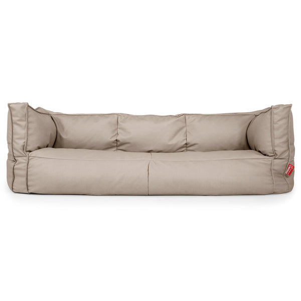 Canapé Pouf Albert 3 places - Cuir Végan Ivoire 01
