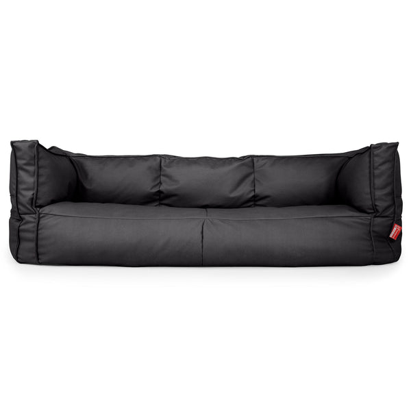 Canapé Pouf Albert 3 places - Cuir Végan Noir 01