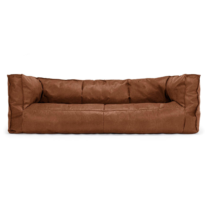 Canapé Pouf Albert 3 places - Cuir Vintage Camel 01