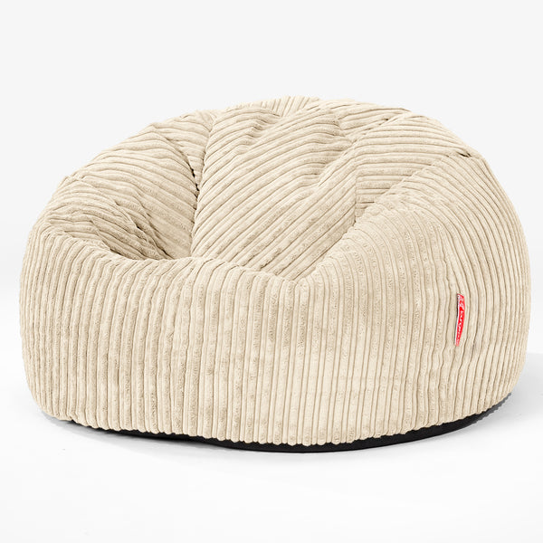 CloudSac 200 Pouf Géant Enfant à Mémoire de Forme 2-12 ans - Côtelé Crème 01