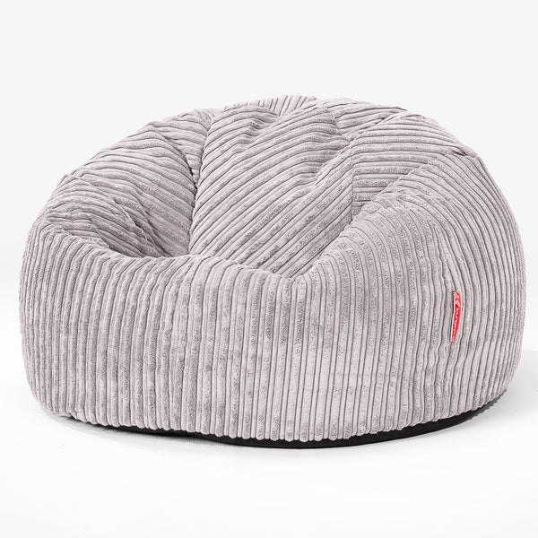 CloudSac 200 Pouf Géant Enfant à Mémoire de Forme 2-12 ans - Côtelé Gris Argent 01