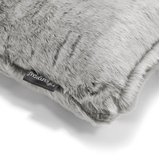 Coussin Rectangulaire Géant 40 x 80cm - Fausse Fourrure Lapin Gris clair 02