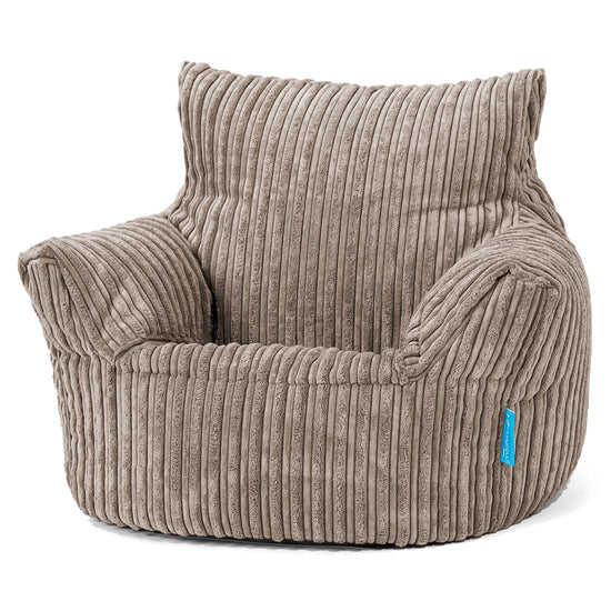 Fauteuil Pouf Bambin 1-3 ans - Côtelé Grège 01