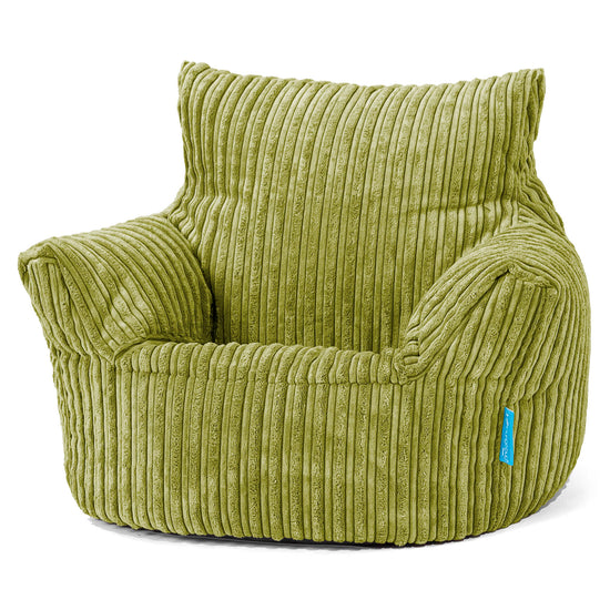 Fauteuil Pouf Bambin 1-3 ans - Côtelé Vert Acide 01