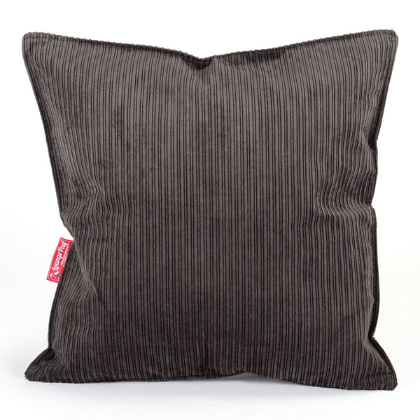 Coussin 47 x 47cm - Côtelé à Fines Rayures Anthracite 01