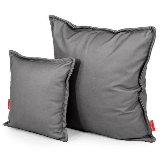 Housse de Coussin 47 x 47cm - Cuir Végan Gris 02