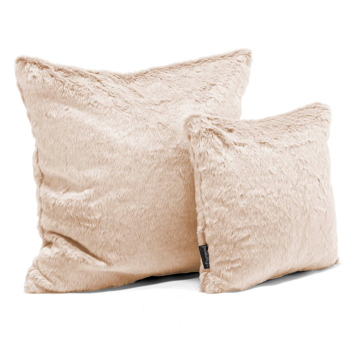 Coussin 47 x 47cm - Fausse Fourrure Lapin Blanc 02