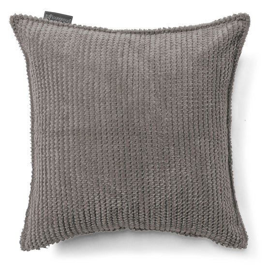 Coussin 47 x 47cm - Velours Côtelé Gaufré Anthracite 01