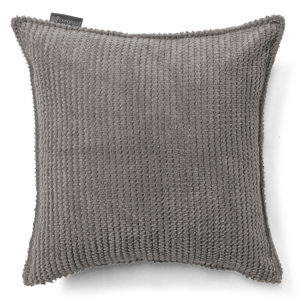 Coussin 47 x 47cm - Velours Côtelé Gaufré Anthracite 01