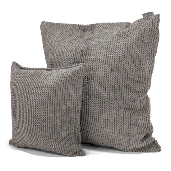 Coussin 47 x 47cm - Velours Côtelé Gaufré Anthracite 02