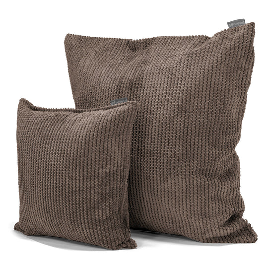 Coussin 47 x 47cm - Velours Côtelé Gaufré Chocolat 02