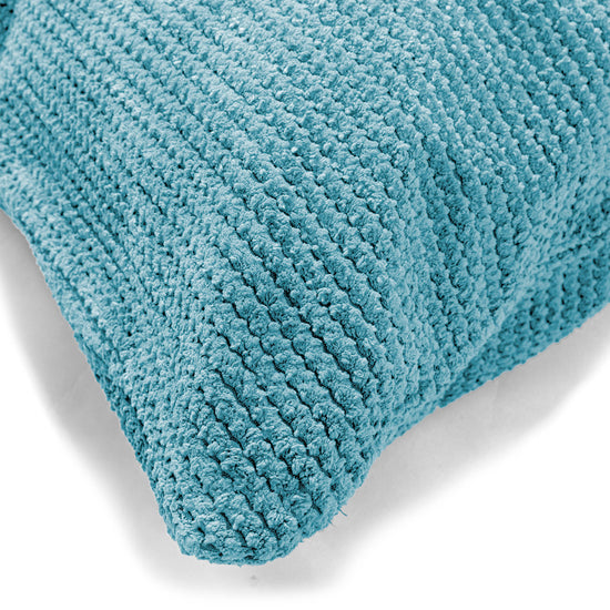 Coussin 47 x 47cm - Velours Côtelé Gaufré Mer Égée 03