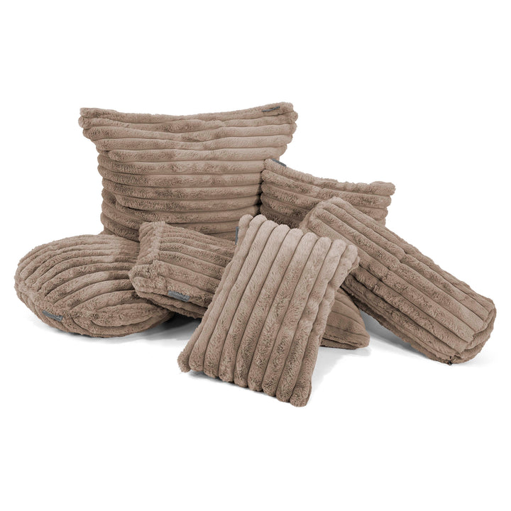 Housse de Coussin 47 x 47cm - Velours Côtelé Ultra Pelucheux Vison 03