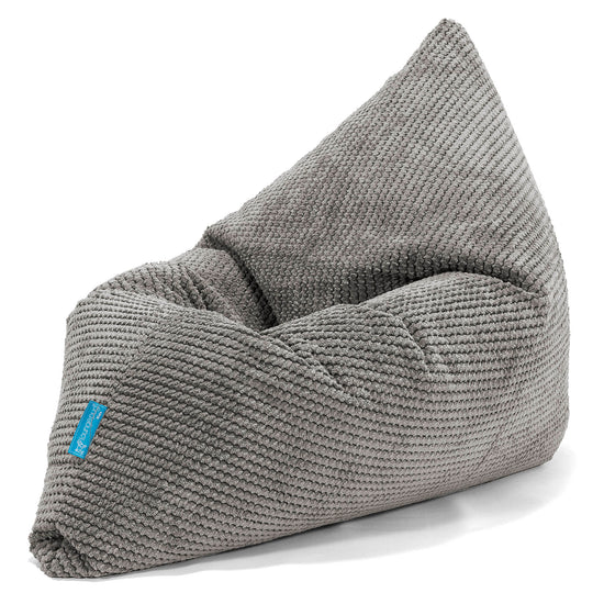 Coussin Pouf Enfant - Velours Côtelé Gaufré Anthracite 03