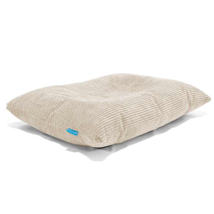 Coussin Pouf Enfant - Velours Côtelé Gaufré Crème 02
