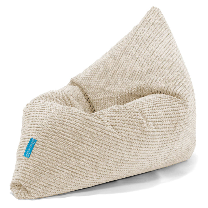 Coussin Pouf Enfant - Velours Côtelé Gaufré Crème 03