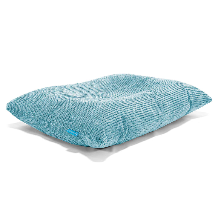 Coussin Pouf Enfant - Velours Côtelé Gaufré Mer Égée 02
