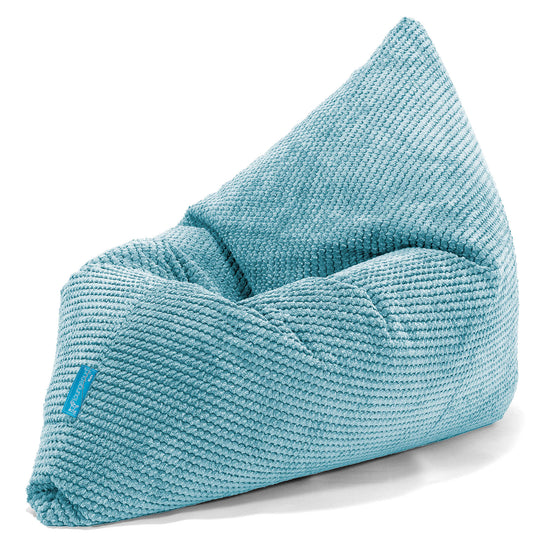 Coussin Pouf Enfant - Velours Côtelé Gaufré Mer Égée 03
