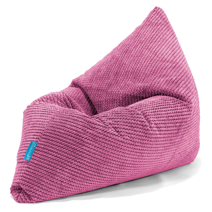 Coussin Pouf Enfant - Velours Côtelé Gaufré Rose 03