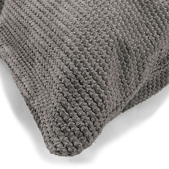 Coussin Rectangulaire 35 x 50cm - Velours Côtelé Gaufré Anthracite 02