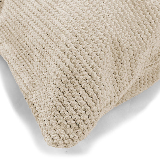 Coussin Rectangulaire 35 x 50cm - Velours Côtelé Gaufré Crème 02