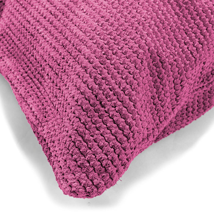 Coussin Rectangulaire 35 x 50cm - Velours Côtelé Gaufré Rose 02
