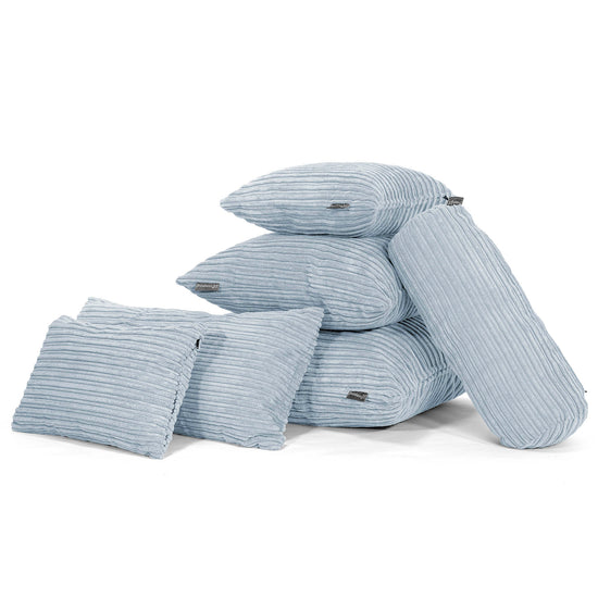 Coussin Rond 50cm - Côtelé Bébé Bleu 03