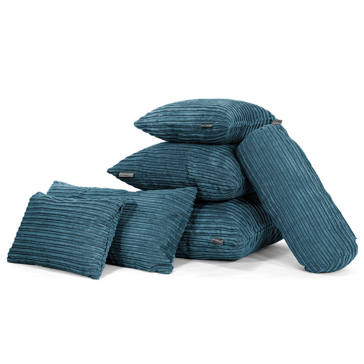 Coussin Rond 50cm - Côtelé Bleu Marine 03