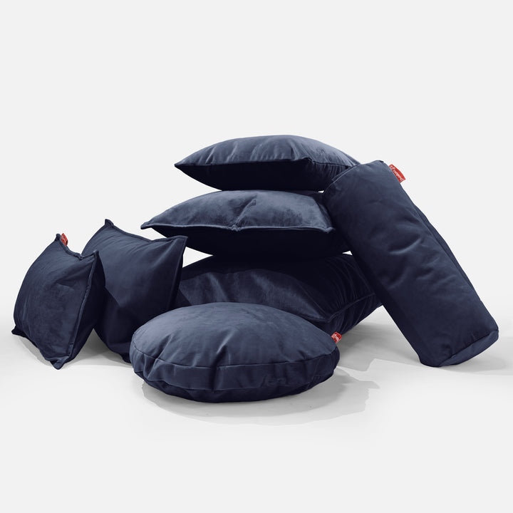 Coussin Rond 50cm - Velours Bleu Marine 03
