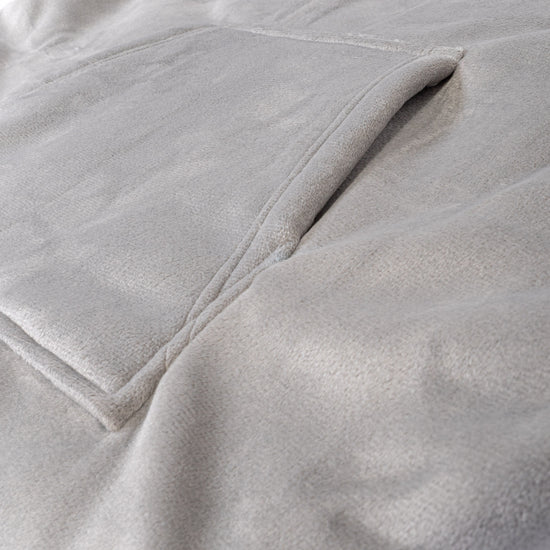 Couverture à Capuche pour Enfants - Molleton Gris 05