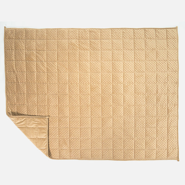 Couverture Lestée pour Adultes - Molleton Pointillé Crème / Vison 01