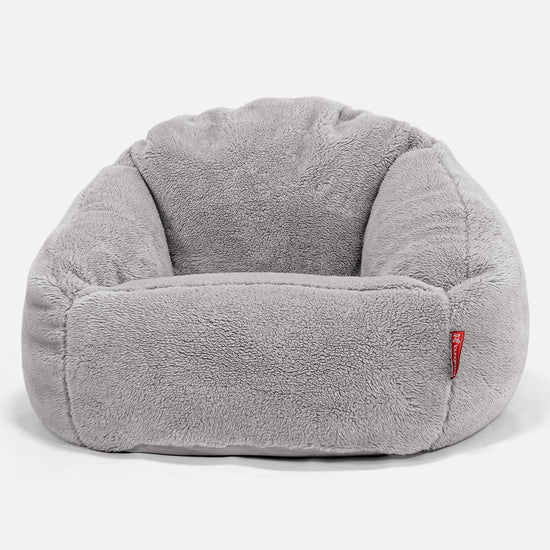 Pouf Chaise Bubble - Fausse Fourrure Nounours Gris moyen 01