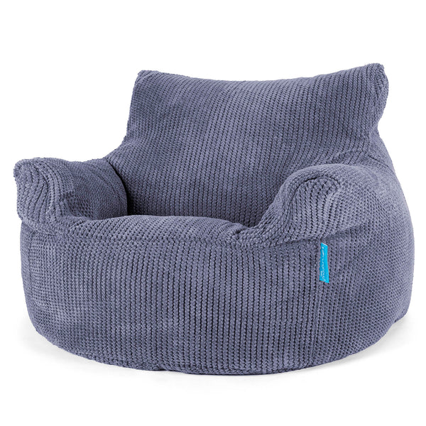Fauteuil Pouf Enfant 3-8 ans - Velours Côtelé Gaufré Violet 01