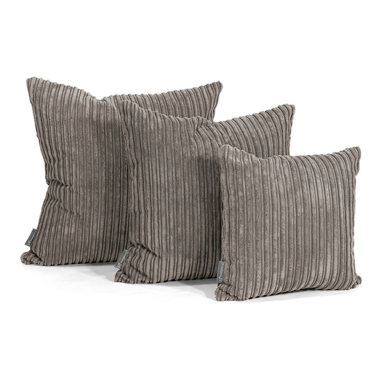 Grand Coussin 70 x 70cm - Côtelé Anthracite 02