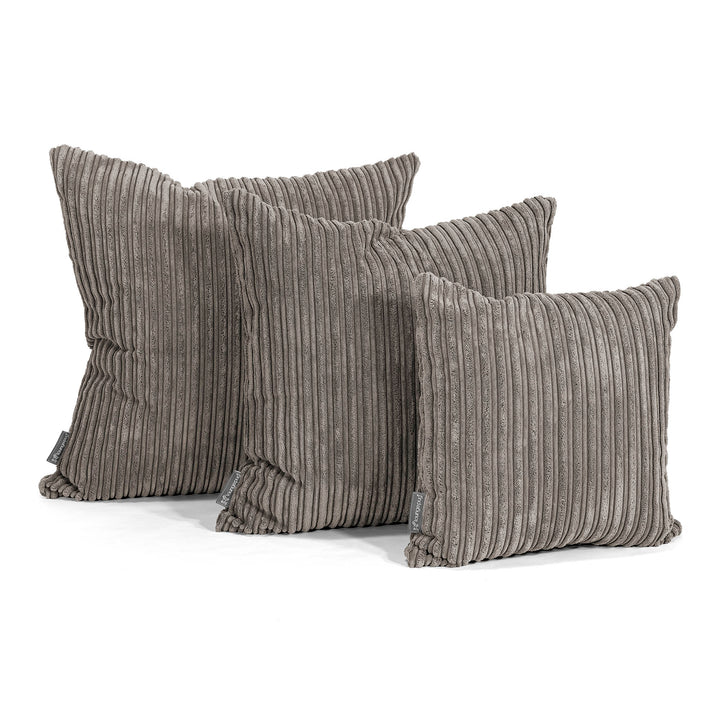 Grand Coussin 70 x 70cm - Côtelé Anthracite 02