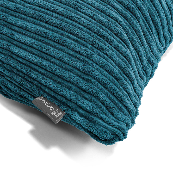 Grand Coussin 70 x 70cm - Côtelé Bleu Canard 03