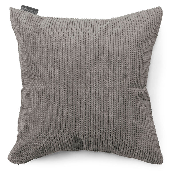 Grand Coussin 70 x 70cm - Velours Côtelé Gaufré Anthracite 01