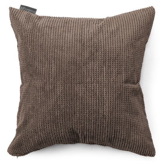 Grand Coussin 70 x 70cm - Velours Côtelé Gaufré Chocolat 01