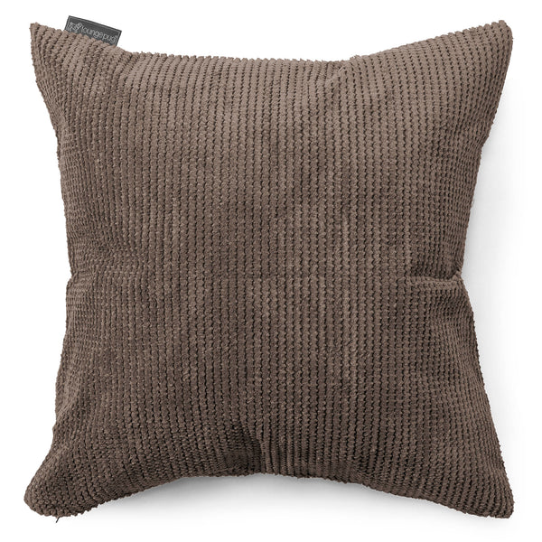 Grand Coussin 70 x 70cm - Velours Côtelé Gaufré Chocolat 01