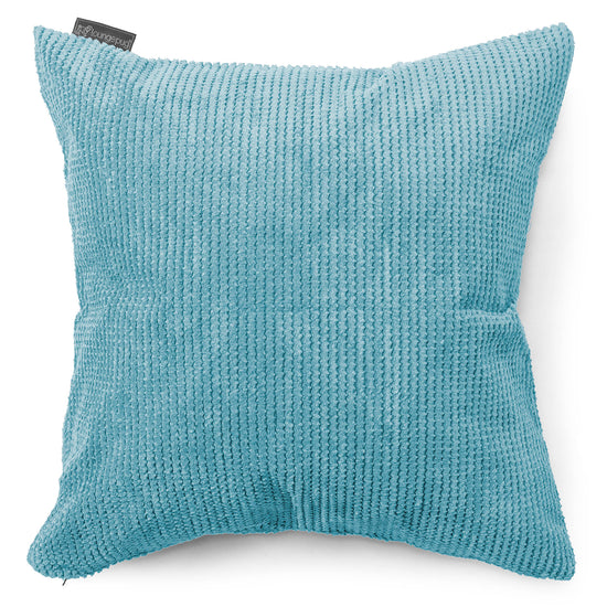 Grand Coussin 70 x 70cm - Velours Côtelé Gaufré Mer Égée 01