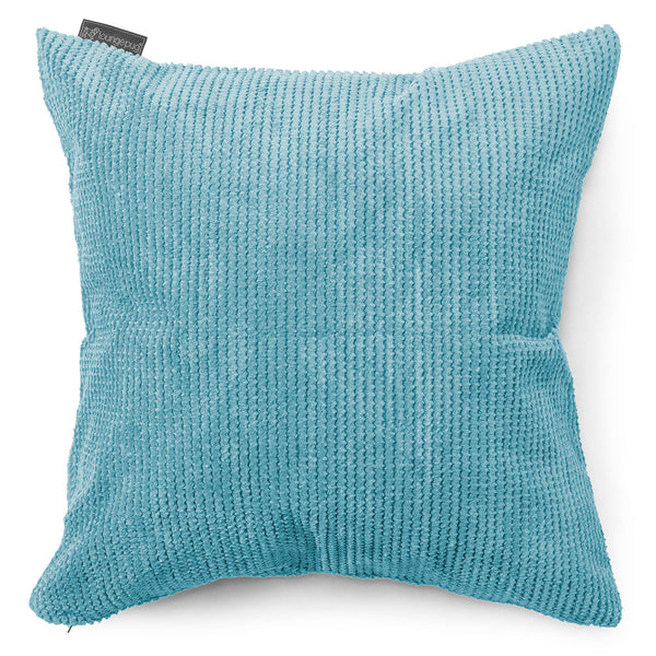 Grand Coussin 70 x 70cm - Velours Côtelé Gaufré Mer Égée 01