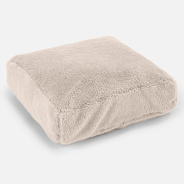 Grand Coussin de Sol - Fausse Fourrure Nounours Crème 01