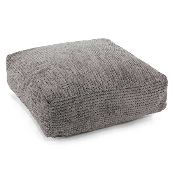 Grand Coussin de Sol - Velours Côtelé Gaufré Anthracite 01