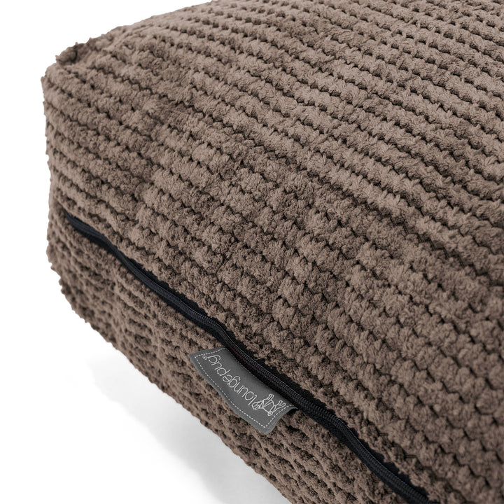 Grand Coussin de Sol - Velours Côtelé Gaufré Chocolat 02