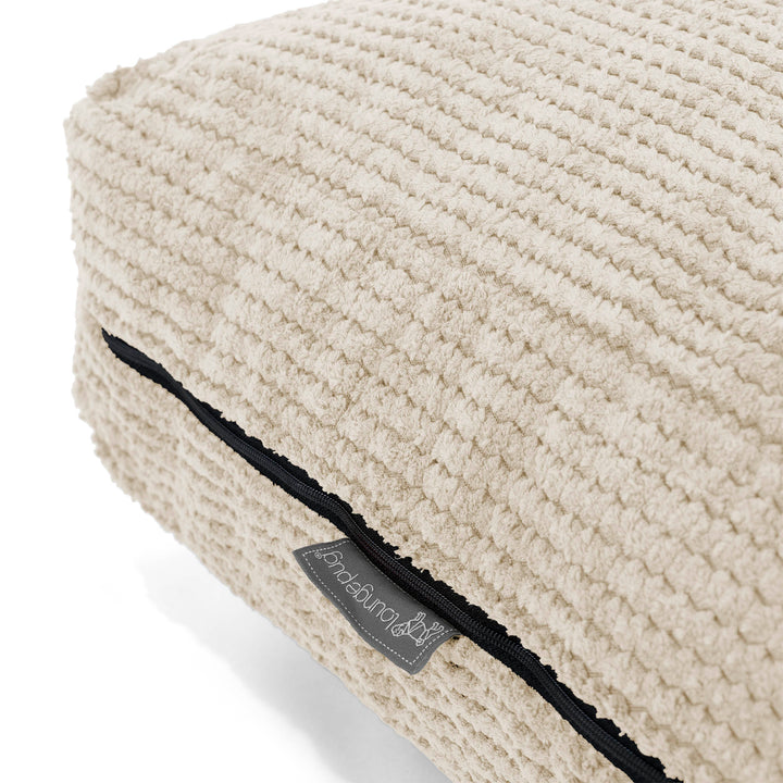 Grand Coussin de Sol - Velours Côtelé Gaufré Crème 02
