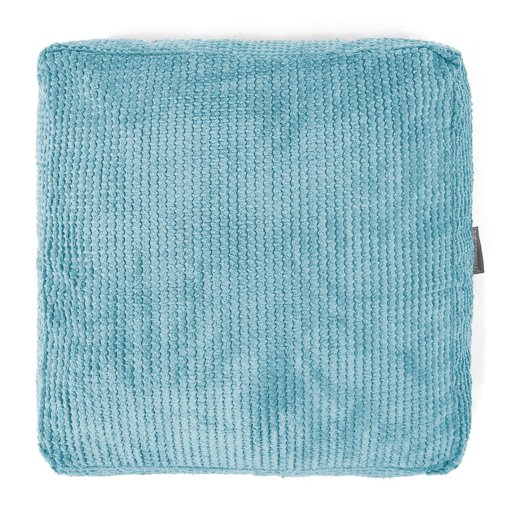 Grand Coussin de Sol - Velours Côtelé Gaufré Mer Égée 03