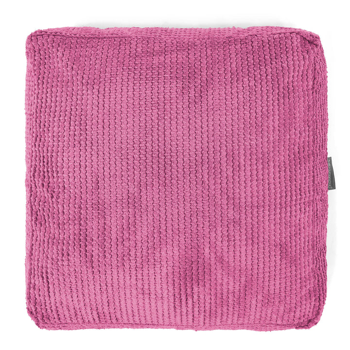 Grand Coussin de Sol - Velours Côtelé Gaufré Rose 03